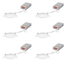 Juno LED Recessed Lights 4 Inch Round Wafer Downlight, 5-in-1 Switchable Whit...