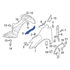 For Nissan Murano 2015-2024 Nissan 638E95AA0A Front Left Fender Protection Film