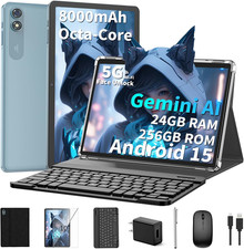 10 Inch Android 15 Tablet, 2026 Tablet with Keyboard, 24GB 256GB 2TB Expand, Tab