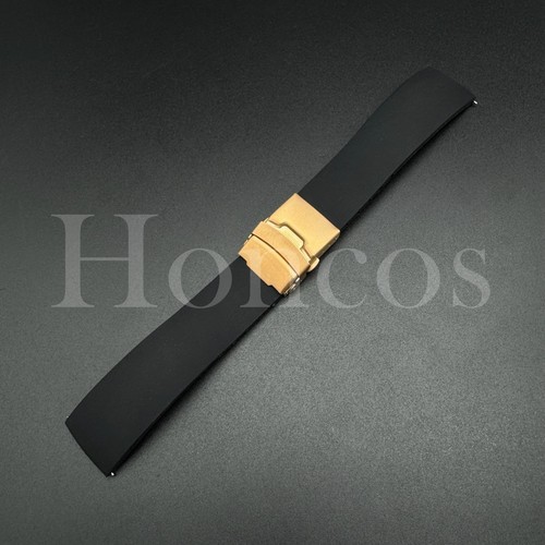 18 20 22MM Black Silicone Smooth Flat Rubber Watch Strap Band Clasp Fits Casioak - Picture 17 of 20