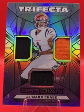 2024 Panini Obsidian - Trifecta Swatches Ja'Marr Chase #TS-JCE Silver /99 (MEM)