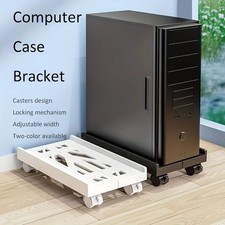 Adjustable Computer Tower Stand PC Mobile CPU with 4 Rolling Caster Wheels