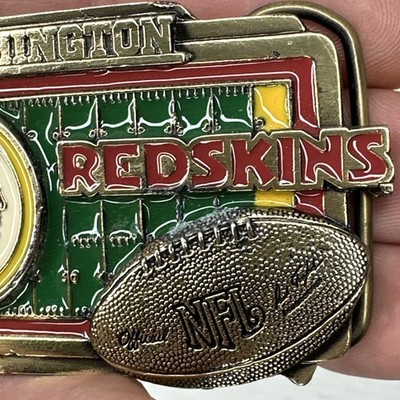 Vintage Washington Redskins Official NFL Brass Belt Buckle - Great