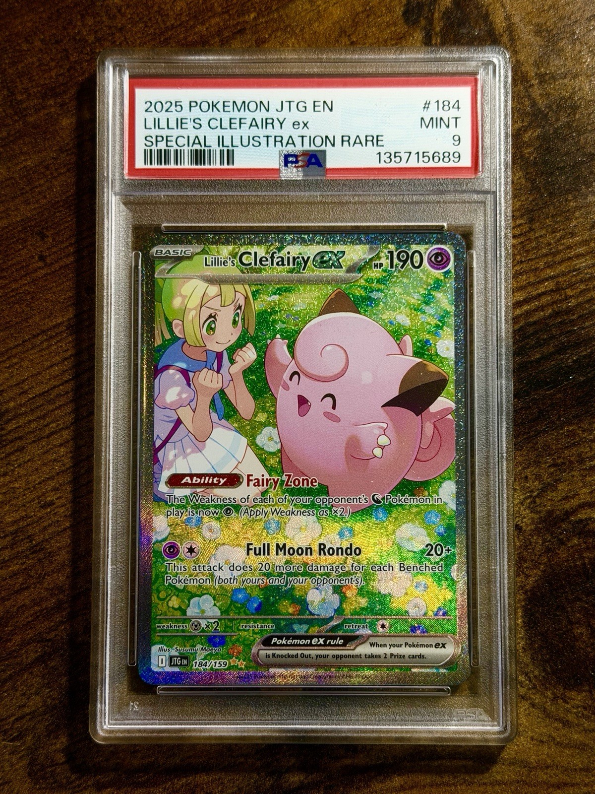 2025 POKEMON JOURNEY TOGETHER SPECIAL ILLUSTRATION LILLIE'S CLEFAIRY EX PSA 9