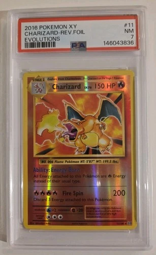2016 Pokemon XY Evolutions #11 Charizard - Rev Foil Evolutions PSA 7