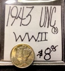 1943 Mercury Silver Dime UNC! WWII! ENN Coins