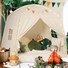 Sumbababy Large Teepee Tent for Kids: with Star Lights Flags - Tent for Kids I