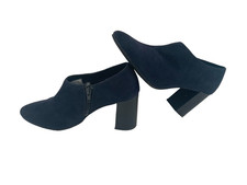 Marks & Spencer Insolia navy suede heeled ankle shoe Boots Size Uk 6 EU 39 vgc