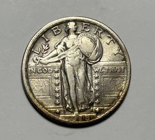 1918 STANDING LIBERTY QUARTER F-VF