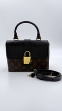 Louis Vuitton Locky BB Black Leather Shoulder Bag Monogram Gold Hardware