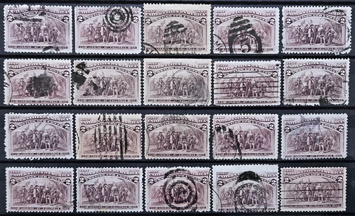 US Stamp Collection 1893 2c Columbian Exposition Lot of 20 Scott # 231 Used