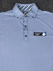 FootJoy Performance Polo Shirt Men’s Med Blue DP World Dubai Golf Tour Stretch