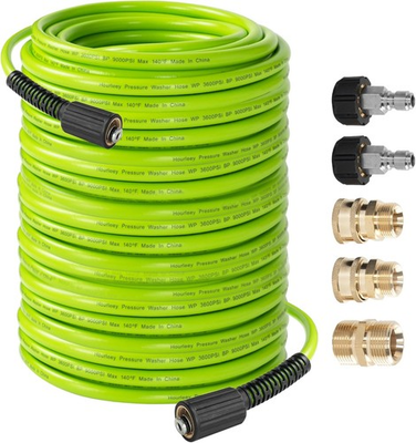 #ad Hourleey Pressure Washer Hose 100 FT 3600 PSI Flexible Kink 100FT Green $87.54