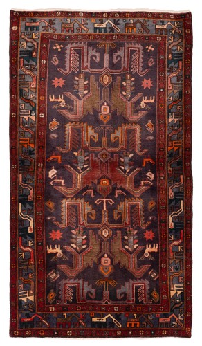 Traditional Vintage Hand-Knotted Area Rug 4'3" x 7'9" Oriental Wool Carpet