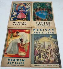 Lot of 4 Vintage 1938-1939 Mexican Art & Life Magazines Rare