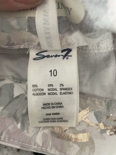 Seven7 White and Pink Skinny Jeans with Vintage Look Women's Size 10 - Picture 5 of 5