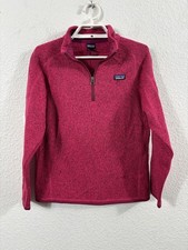 Patagonia Sweater Youth XL 14 Heather Pink Fleece 1/4 Zip Knit Pullover Top