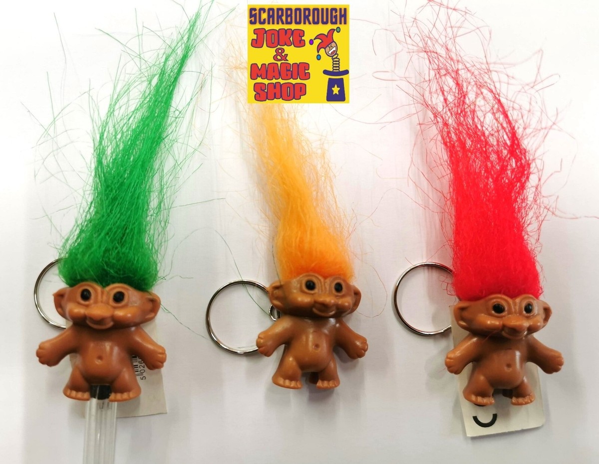 1x Troll Keyring / Pencil Topper ~ Key Ring ~ Crazy Hair ~ 80's