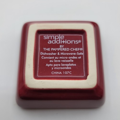 8-New Pampered Chef Simple Additions Petite Squares Cranberry 2.5"x2.5" In Box - Picture 9 of 9