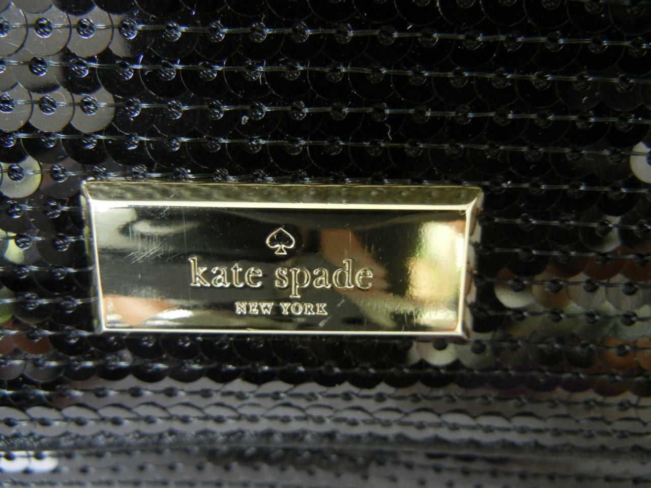 NWT KATE SPADE SALINAS PLACE GREER BLACK SEQUINS CROSSBODY CLUTCH BAG $245 RARE image 5