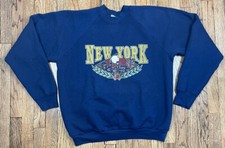 Vintage New York City Sweatshirt Long Sleeve Crew Neck Big Apple Men s Sz XL