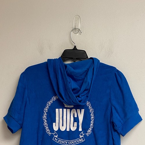 Juicy Little & Big Girls Zipper Short Sleeve Hoodie Size L Plus Color: Deep Blue - Picture 12 of 15