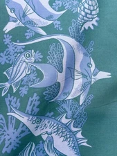 1950’s Nautical Conch Fish Coral Circle Skirt Mid Century Novelty Vintage Fabric