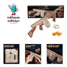 3D Wooden Puzzles for Adults-Rubber Band Toy Tommy Gun-Model Kits to Build fo...