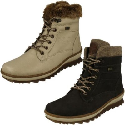 Ladies Remonte Casual Cuff Detailed Warm Lined Ankle Boots R8477