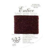 ENTICE Braid E275 "MAROON" Needlepoint Stitching Thread by Rainbow Gallery