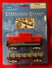 Cobblestone Corners Caboose & Standard Flat Car C&C Railways NOS in Package