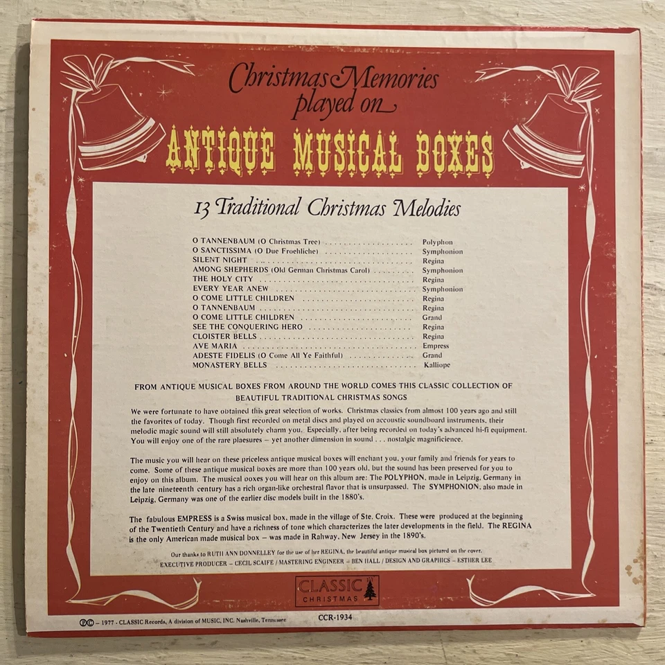 Christmas Memories Played On Antique Musical Boxes LP Classic Christmas EX!!! - Image 4 of 4