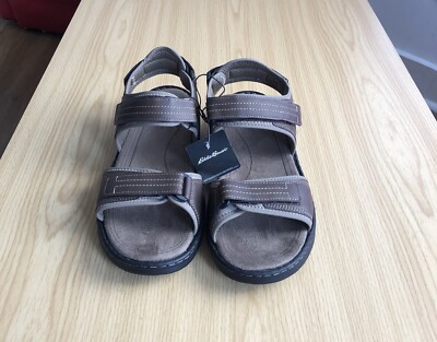 NEW Eddie Bauer Leather Men’s bump tie Hiking Outdoor sandals brown Size 13 Eddie Bauer Men main image 4