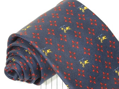 Burberry London Navy Blue Tie Prorsum Horse Printed Silk