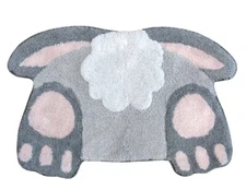 Bunny Butt Tail Bathroom Rug, Plush Decorative Easter Bath Mat 20x30, Cotton NWT