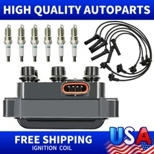 Ignition Coil & 6 Spark plug & 6 wire For Ford Mazda Explorer Spark V6 OE# FD480