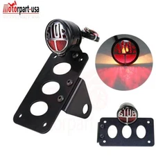 Stop Side Mount Tail Brake Light License Plate Holder For Harley Bobber Custom