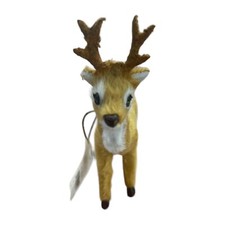 Woodland Animals Deer Buck Faux Fur Christmas Ornament 4" Wondershop New