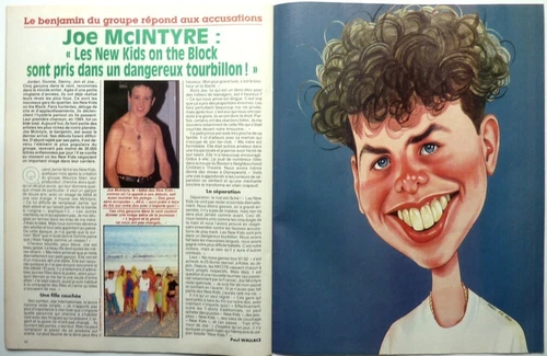 *JOE McINTYRE (NKOTB) = 2 PAGES 1992 CLIPPING