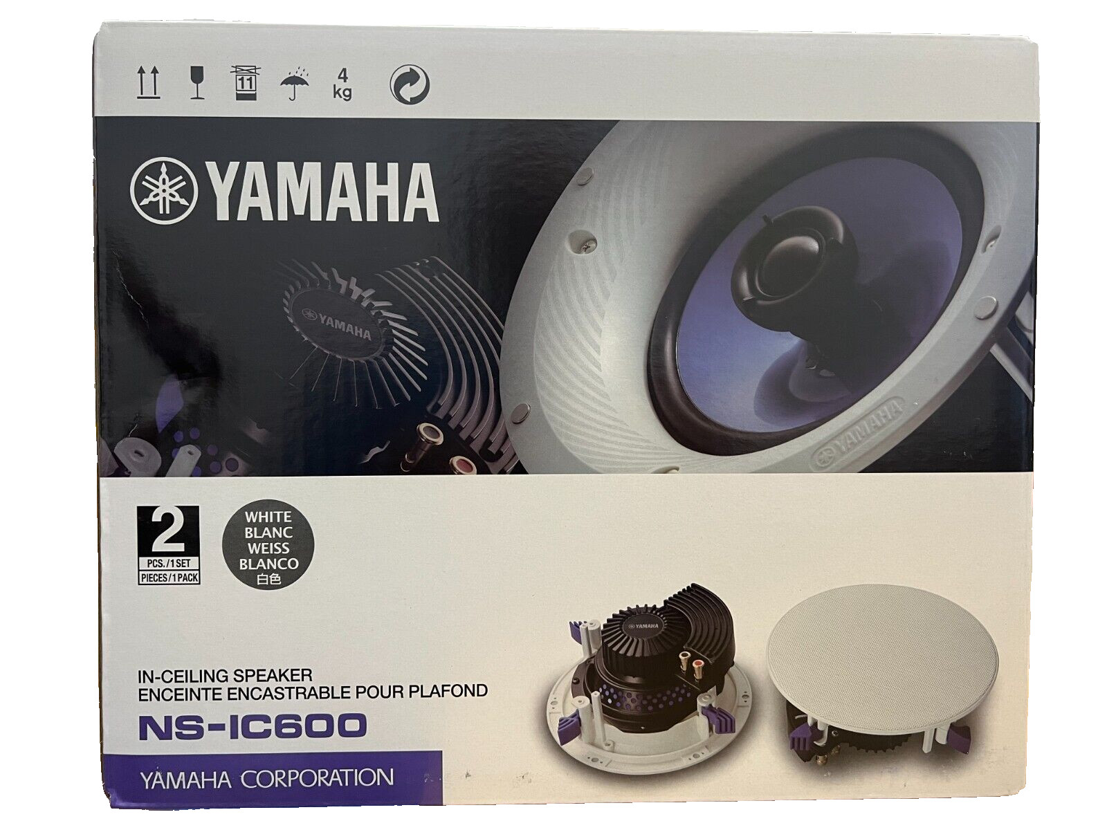 Yamaha NS-IC600 In-ceiling 2-Way Speakers - White ( One Pair)