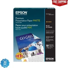 Epson Premium Presentation Paper MATTE (8.5x11 Inches, Double-sided, 50 Sheets)