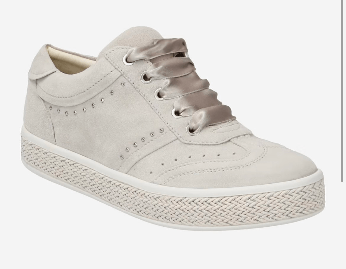 Geox D Leelu grey suede ribbon lace up sneaker size 6 | eBay