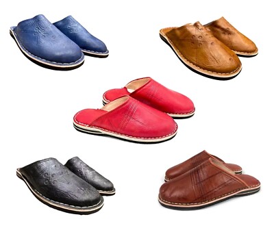 Babouches Berbères Artisanales En Cuir Noir - Faites Main Au Maroc, Pour Hommes Et Femmes, Neuves