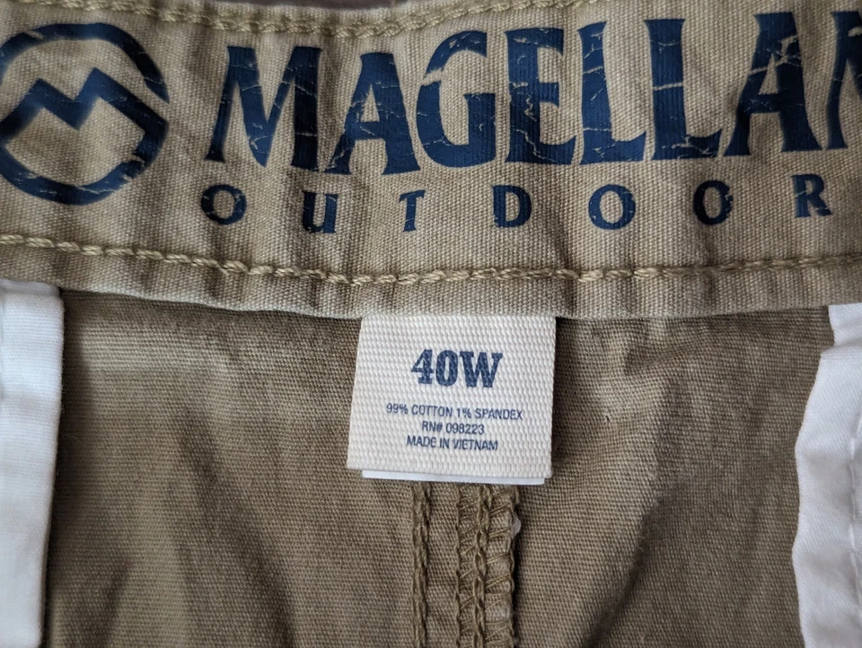 Magellan Outdoors 男式 40 码卡其色棉远足休闲高尔夫爸爸短裤 — 第 3/3 张图片