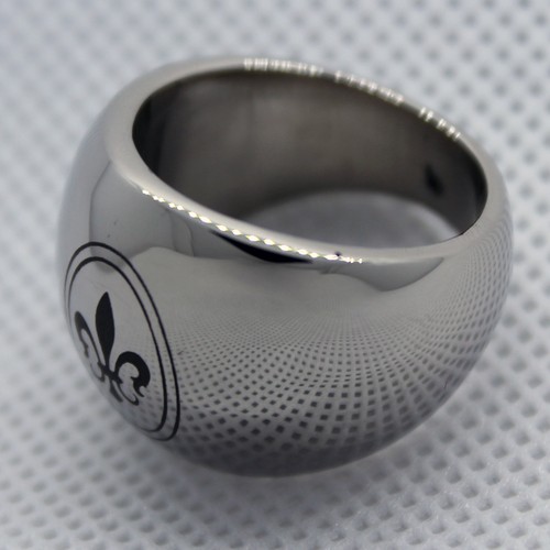 MEN' STAIN LESS STEEL FLEU DE LIS Design Ring Size 8 - Picture 3 of 3