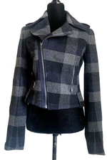 AMERICAN EAGLE OUTFITTERS WOOL BLEND JACKET SIZE S/P GRAY BLUE