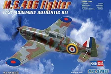 HobbyBoss MS.406 French Fighter - Plastic Model Aircraft Kit - 1/72 Scale