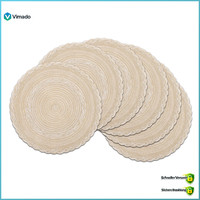 Runde Platzsets 6Er Set Abwaschbar Beige Geflochten HitzebestäNdig Tischmatten