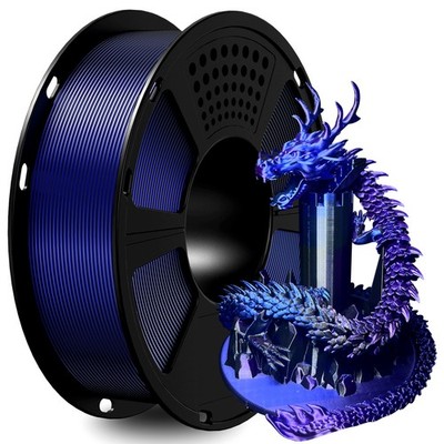 GEEETECH 3D Printer Filament Silk PLA Blau+Lila+Schwarz 3 Farben Farbverlauf 1KG
