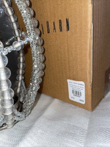 NEU Pottery Barn 8" LG Perlen Osterei Votivkerzenhalter Silber Glasperlen - Bild 5 von 13
